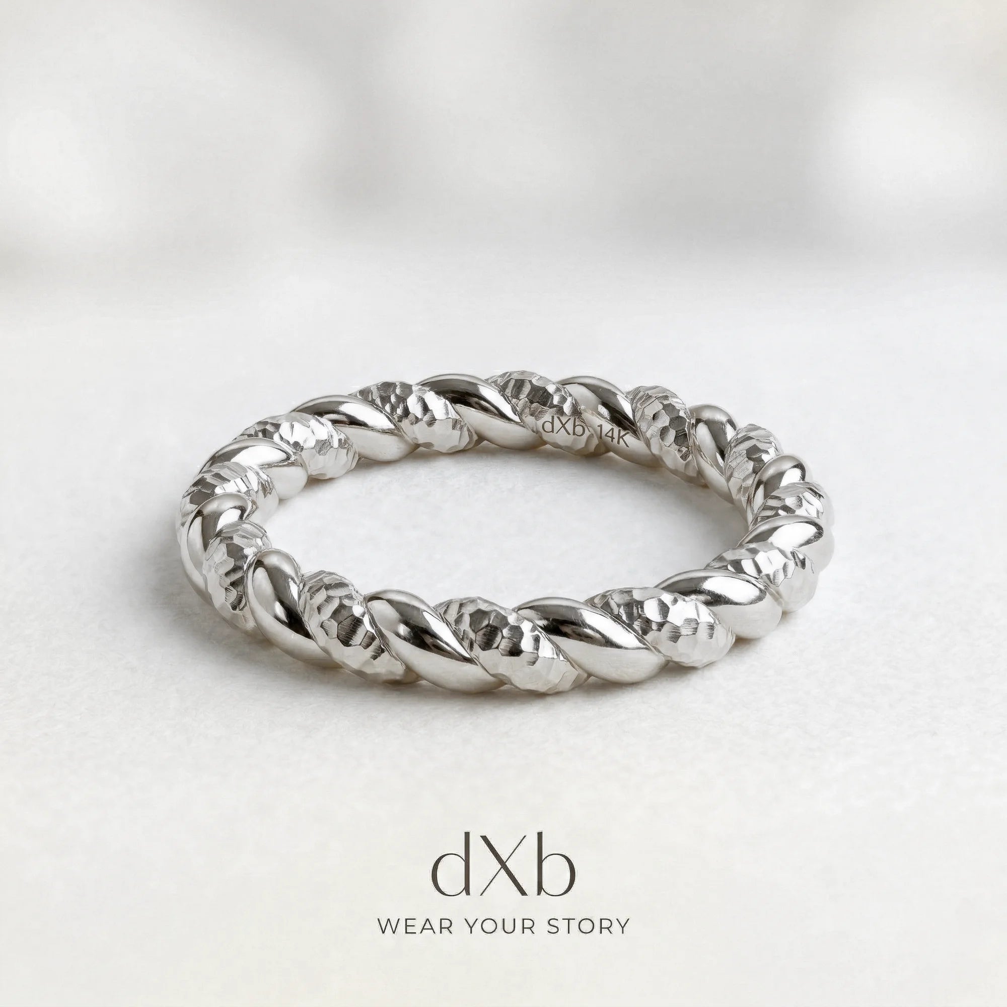 platinum Twisted Rope Band ring