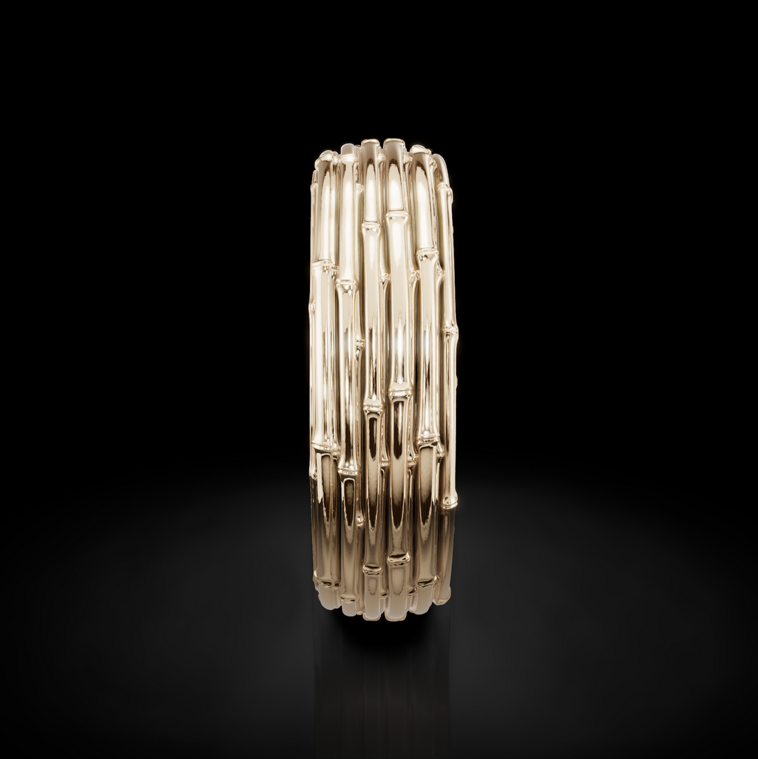 Gold Bamboo Wedding Band: Nature's Elegance in Every Detail