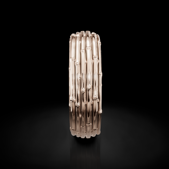 Gold Bamboo Wedding Band: Nature's Elegance in Every Detail