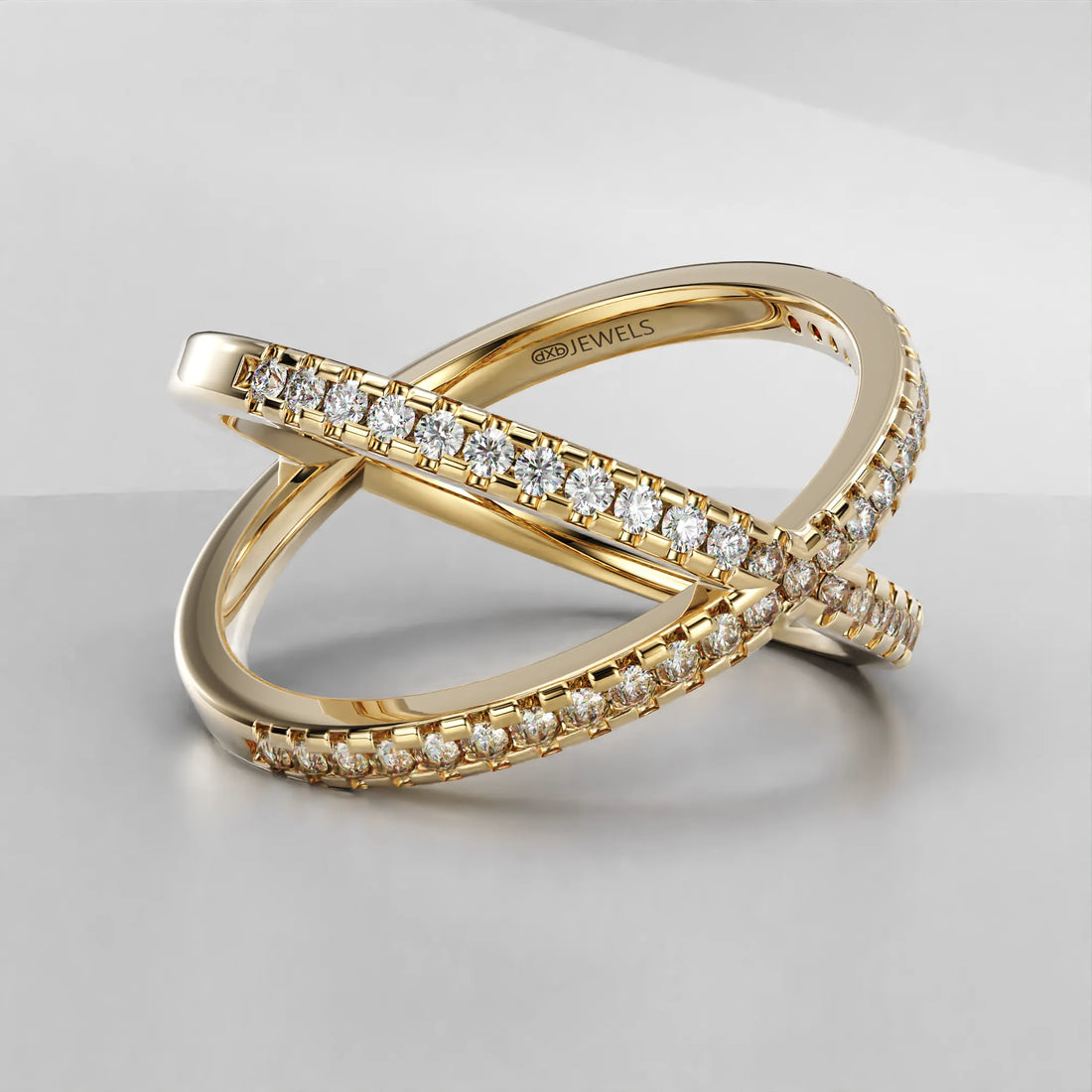 Crisscross Diamond Ring in 14k Gold (Yellow)