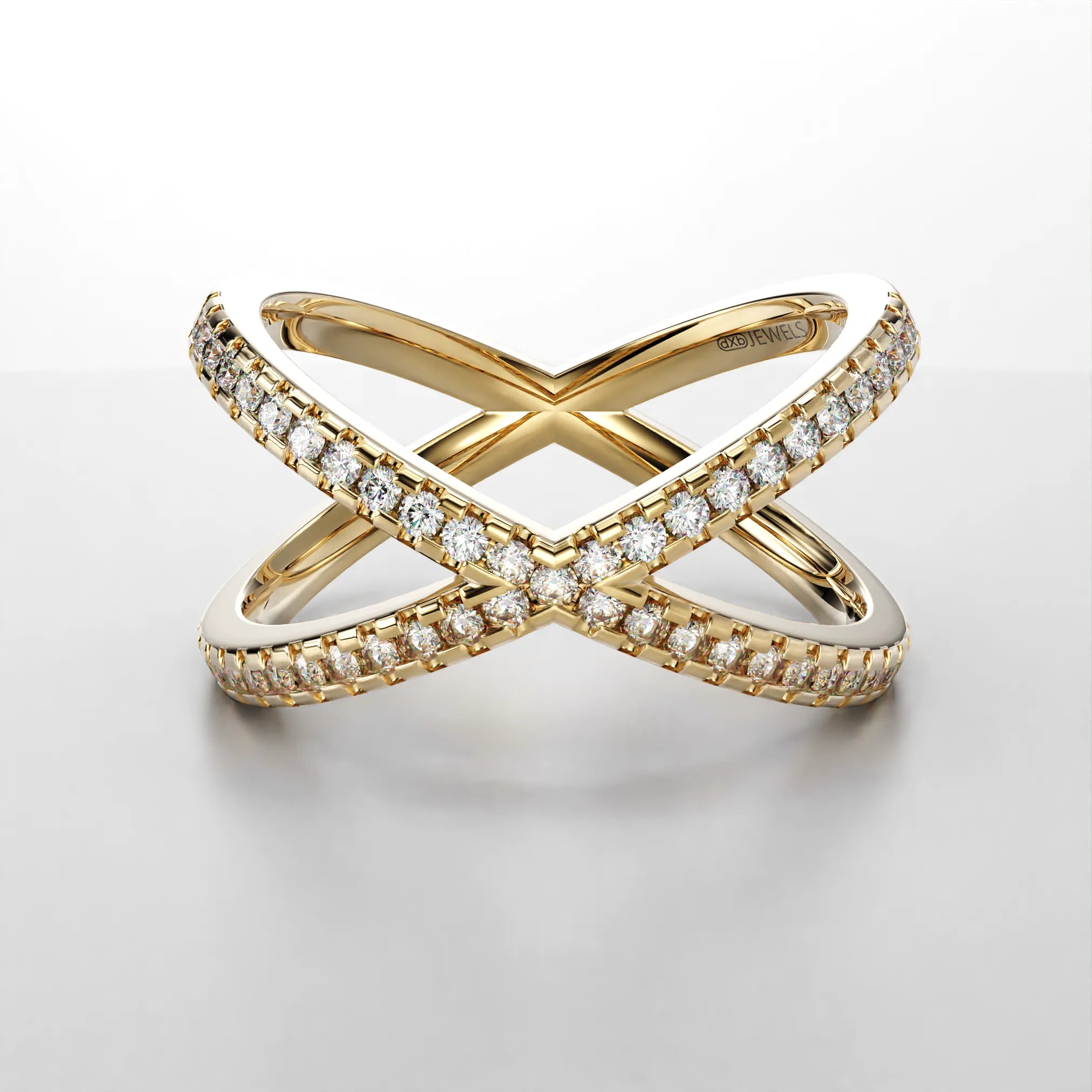 Crisscross Diamond Ring in 14k Gold (Yellow)
