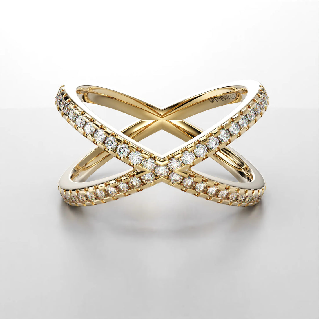 Crisscross Diamond Ring in 14k Gold (Yellow)