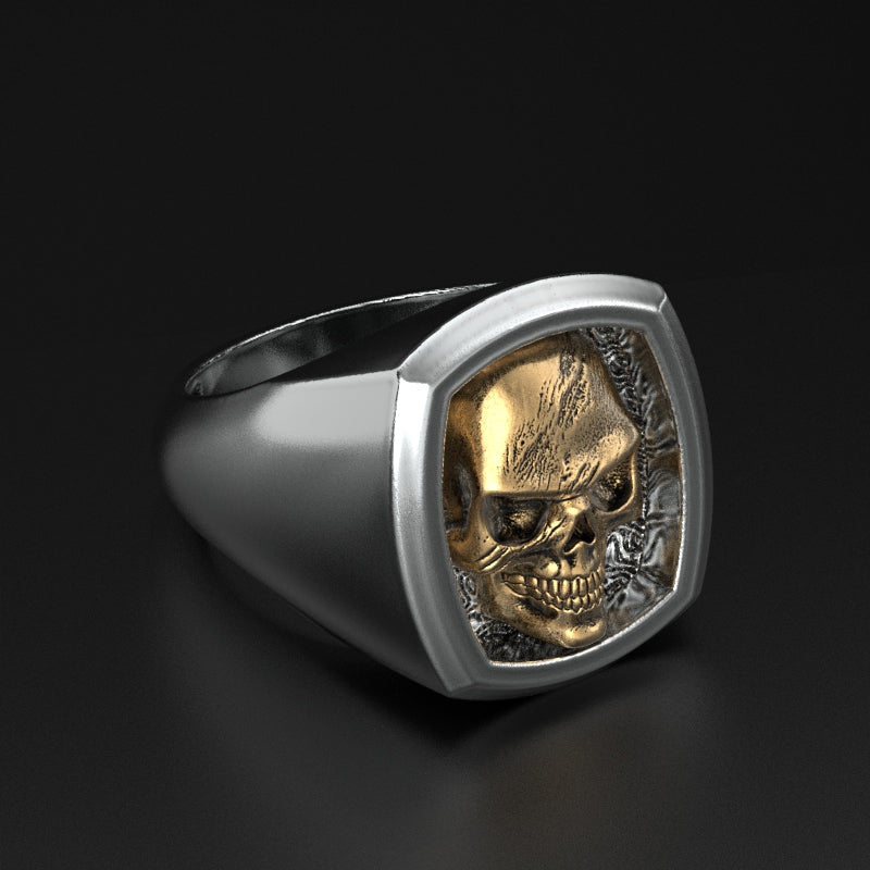 skull signet ring "From the depths"