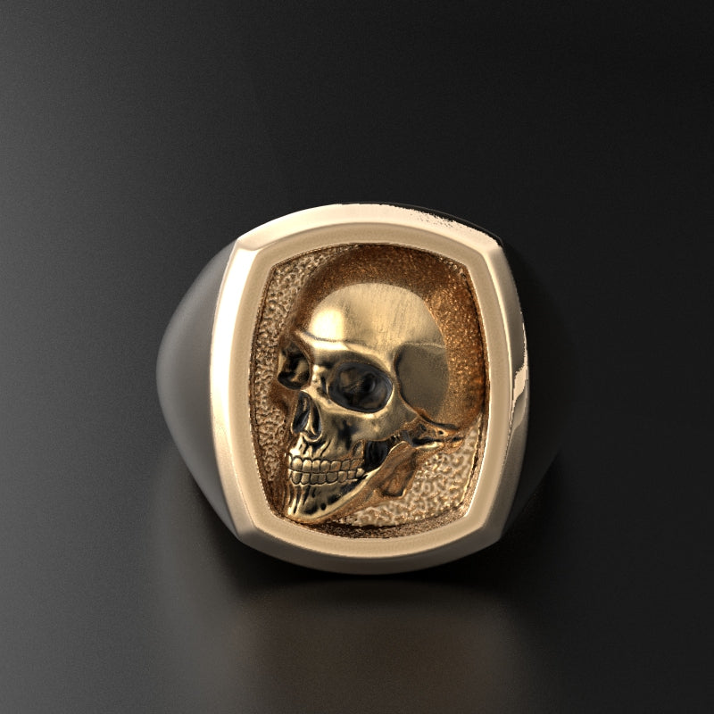 Skull signet ring "From the darkness"