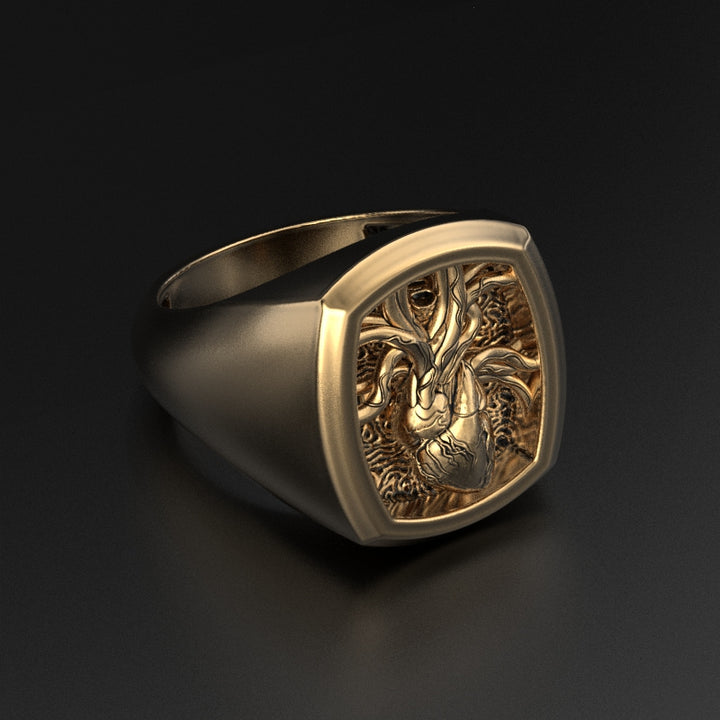 Anatomical Heart signet ring