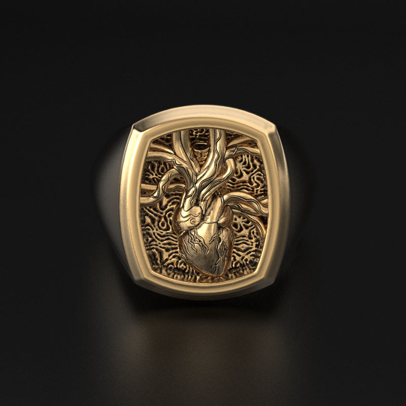 Anatomical Heart signet ring