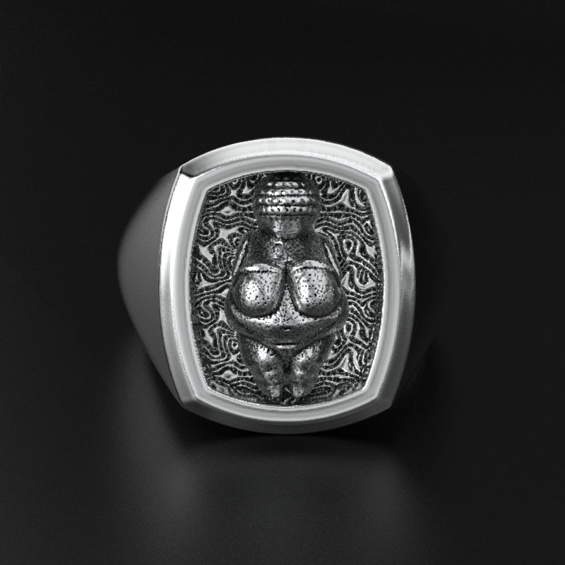 Venus of Willendorf Signet Ring, Mother Goddess Ring